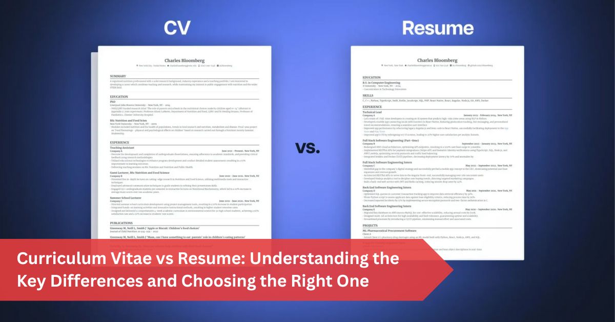 Curriculum Vitae vs Resume